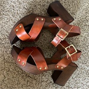 Asos 70s Wooden Leather Heels